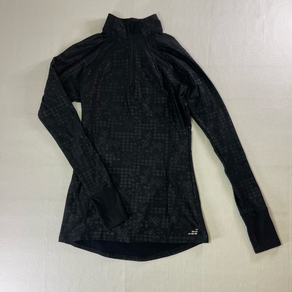 Spandex Polyester running jacket with thumb holes Size Small A